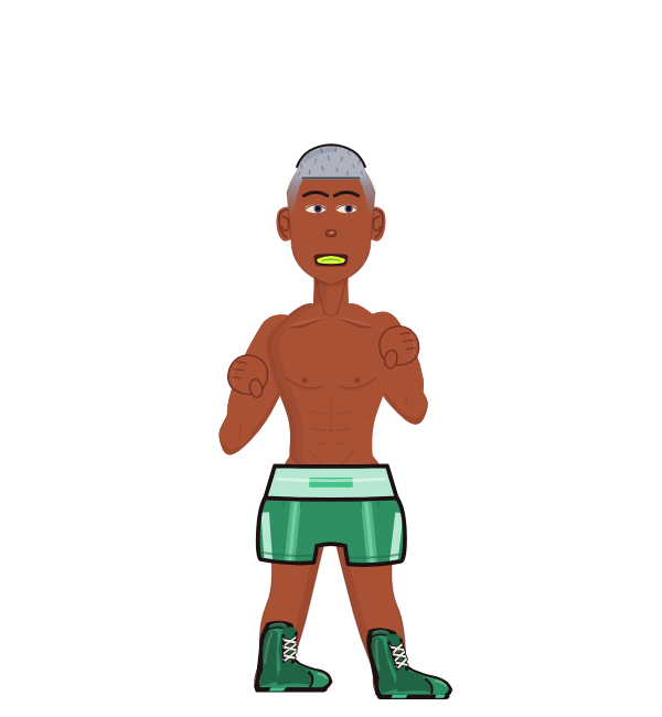 SneakyNoodle, red corner portrait. Landed 44 of 67 punches.