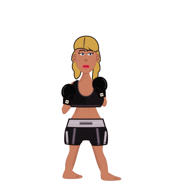 Vanessa Silva, red corner portrait. Landed 36 of 64 punches. Shirt: Sports bra; Hands: Classic.
