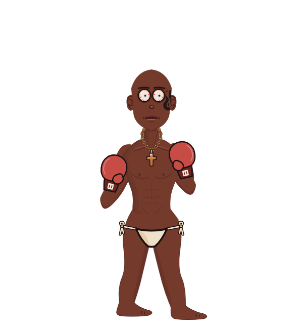 PunchyZiti, red corner portrait. Landed 57 of 83 punches. Hands: Classic.
