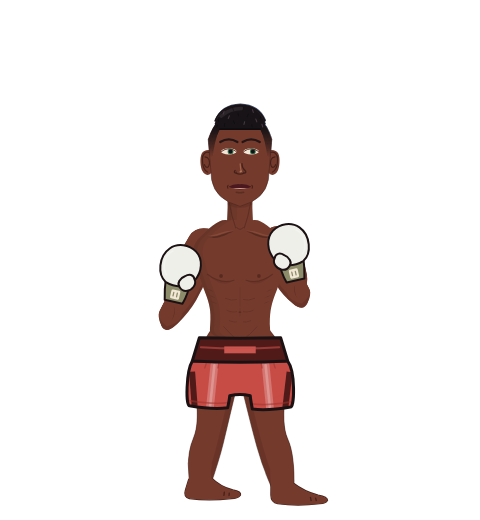Fuzzyboi, level 12 boxer. Record: 9 wins, 4 losses, 0 draws. Hands: Classic.