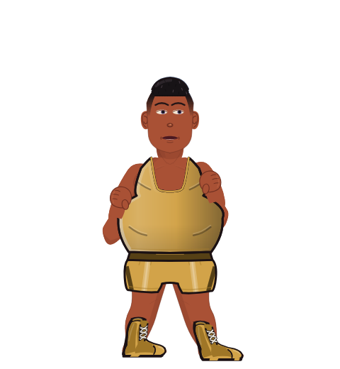 Kingston Robinson, level 3 boxer. Record: 0 wins, 1 losses, 0 draws. Shirt: Tank.