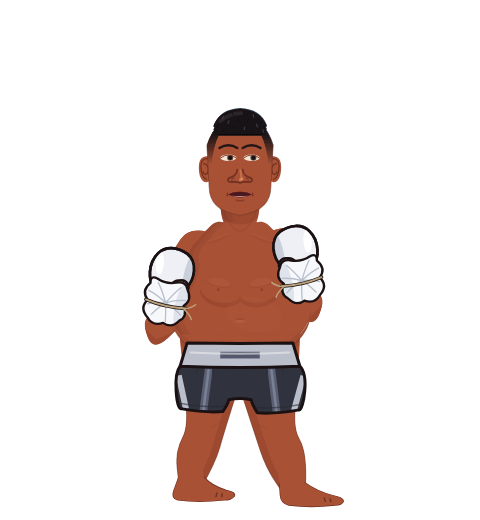 Fat Freddie, level 22 boxer. Record: 1 wins, 0 losses, 0 draws. Hands: Ghost mitts.