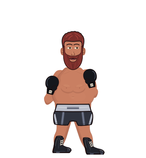 Crazy Gary, level 2 boxer. Record: 4 wins, 0 losses, 0 draws. Hands: Classic.