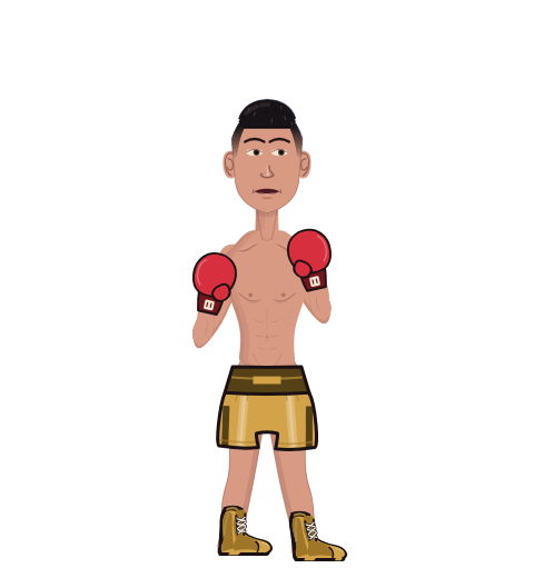 Roy, level 1 boxer. Record: 0 wins, 1 losses, 0 draws. Hands: Classic.