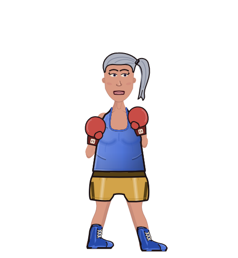 Melissa Moretti, level 5 boxer. Record: 12 wins, 2 losses, 0 draws. Shirt: Tank; Hands: Classic.