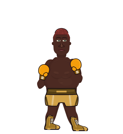 KIKEJR, level 9 boxer. Record: 1 wins, 1 losses, 0 draws. Hands: Classic.