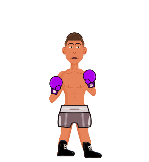 Tater, level 21 boxer. Record: 1 wins, 1 losses, 0 draws. Hands: Classic.