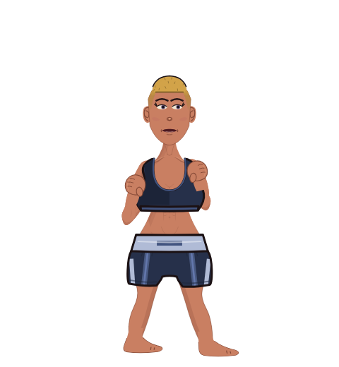 Sara Silver, level 1 boxer. Record: 1 wins, 0 losses, 0 draws. Shirt: Sports bra.
