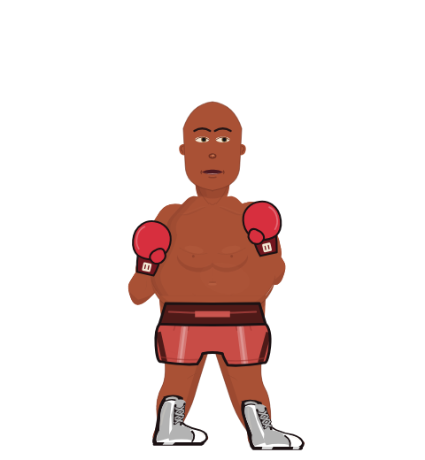 George Forehead, level 1 boxer. Record: 0 wins, 0 losses, 0 draws. Hands: Classic.