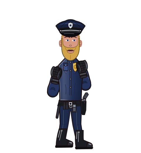 Piggy McPig, level 59 boxer. Record: 41 wins, 24 losses, 0 draws. Hat: Police cap; Shirt: Police shirt; Hands: Police gloves.