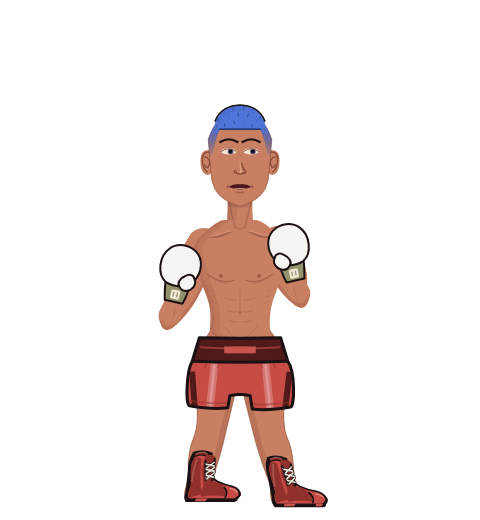 BhookaBhedia, level 3 boxer. Record: 5 wins, 3 losses, 0 draws. Hands: Classic.