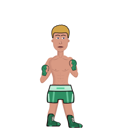 Tecky, level 8 boxer. Record: 8 wins, 2 losses, 0 draws. Hands: Wrapped.