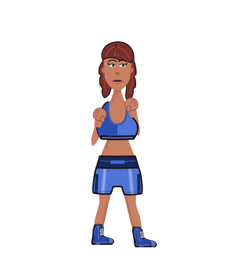 Florence Ferguson, level 1 boxer. Record: 7 wins, 3 losses, 0 draws. Shirt: Sports bra.