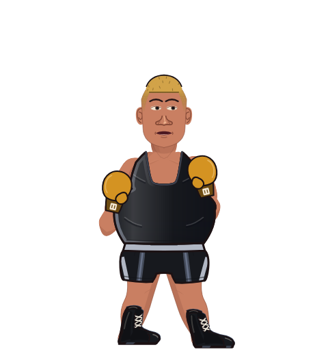 Blabio, level 1 boxer. Record: 0 wins, 2 losses, 0 draws. Shirt: Tank; Hands: Classic.