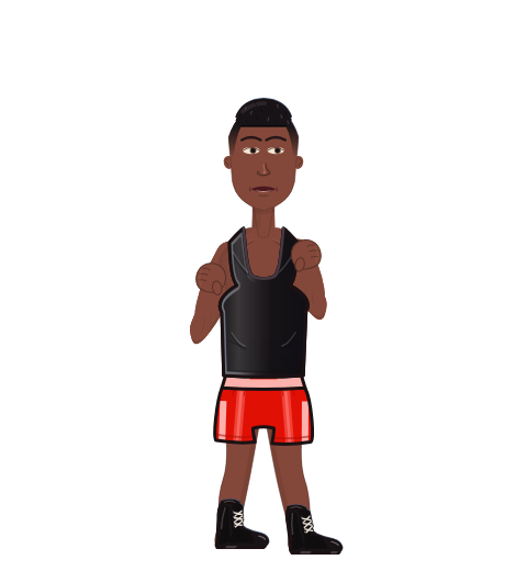 Kingston Robinson, level 10 boxer. Record: 12 wins, 1 losses, 0 draws. Shirt: Tank.